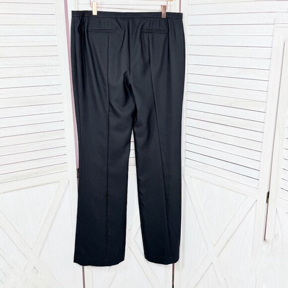 Tory Burch Flare Leg Wool Silk Dress Pants Black 12 Mid Rise - Picture 2 of 15